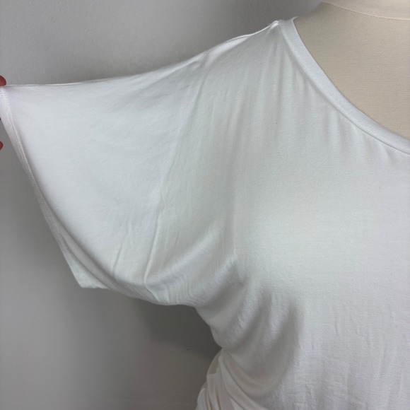 Sivana Bamboo Dolman Short Sleeve Tunic Tee Size XL White Soft Sustainable - Picture 10 of 14